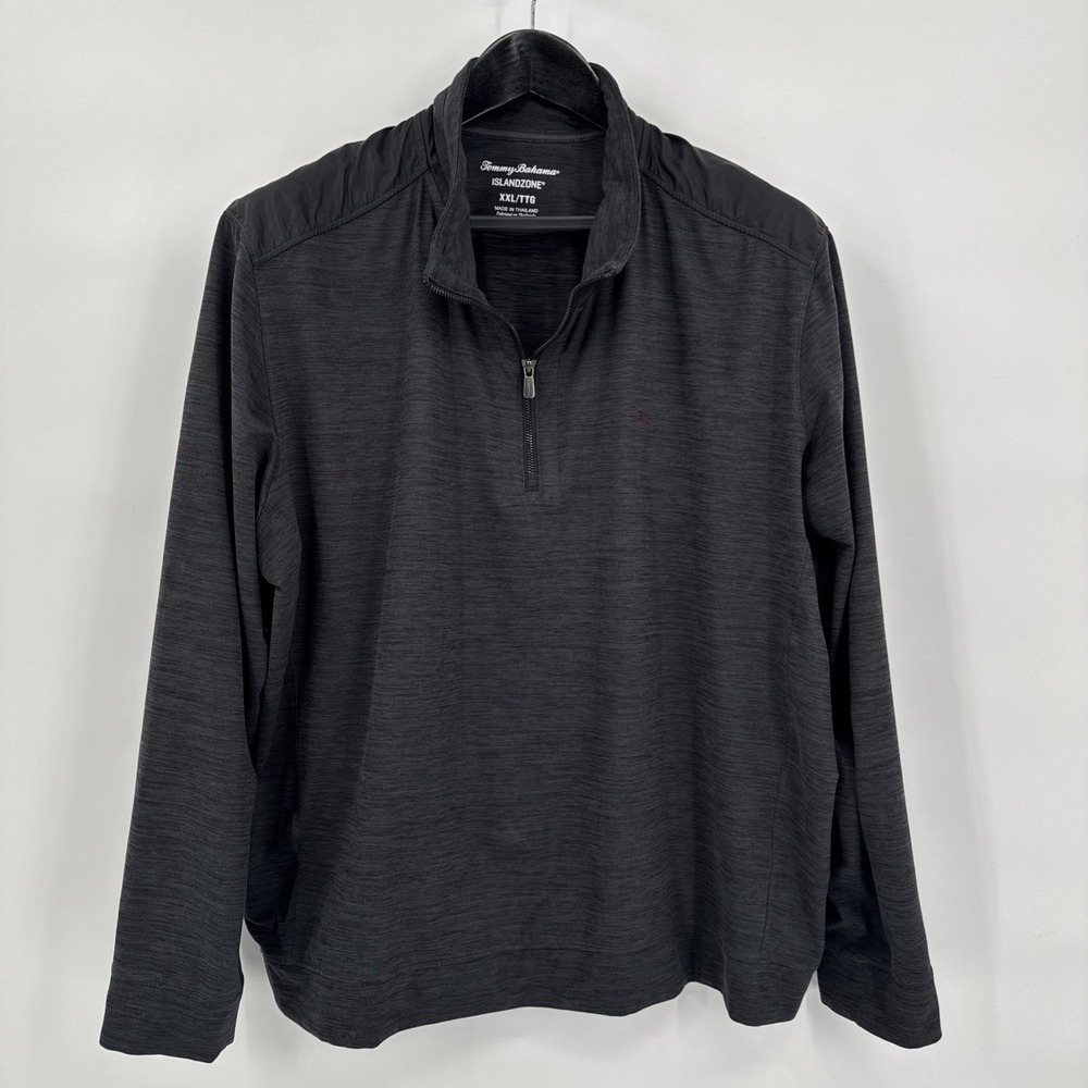 Tommy Bahama Men's 1/4 Zip Pullover Charcole 2XL‎ Island Zone Performance Top